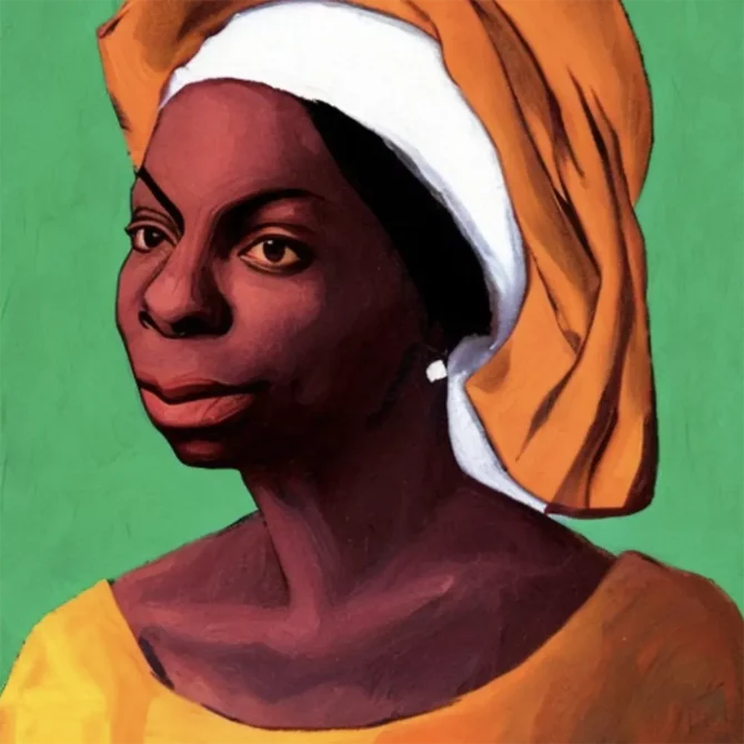Nina Simone in the style of Johannes Vermeer     2